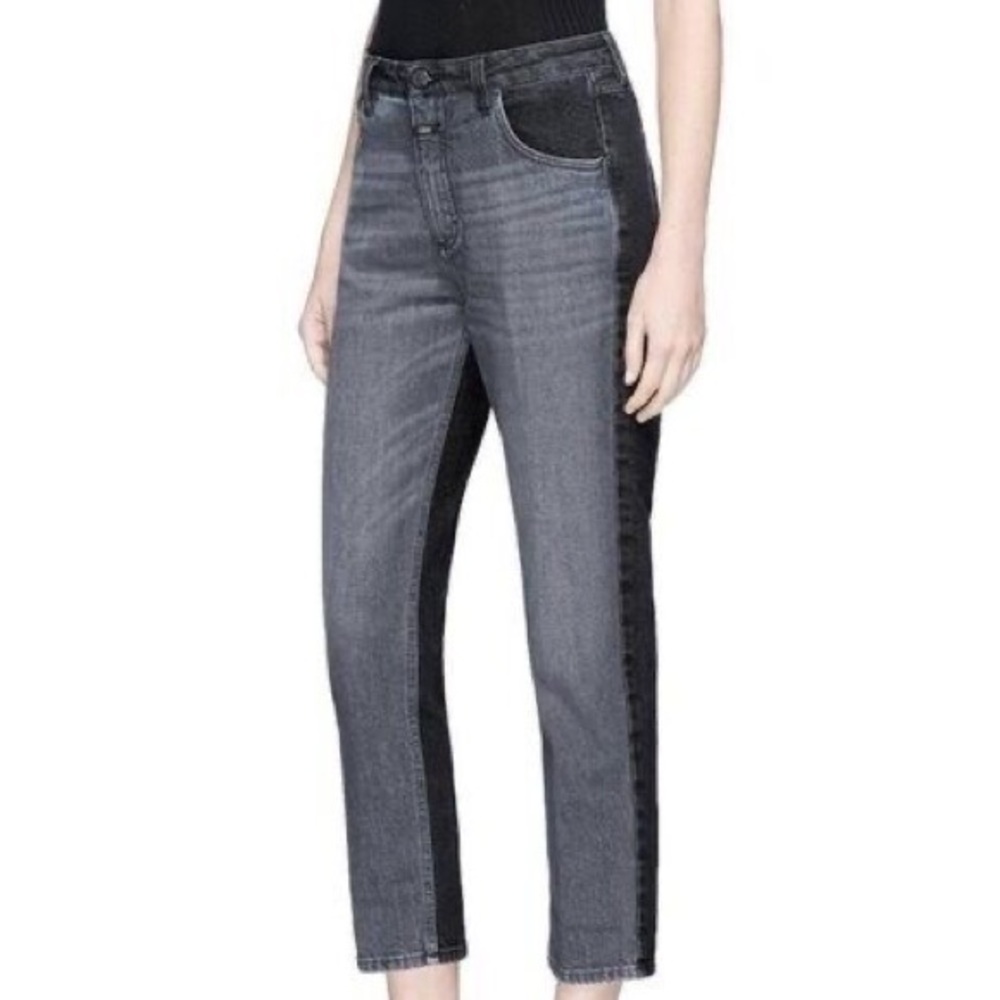 CLOSED black colorblock jeans